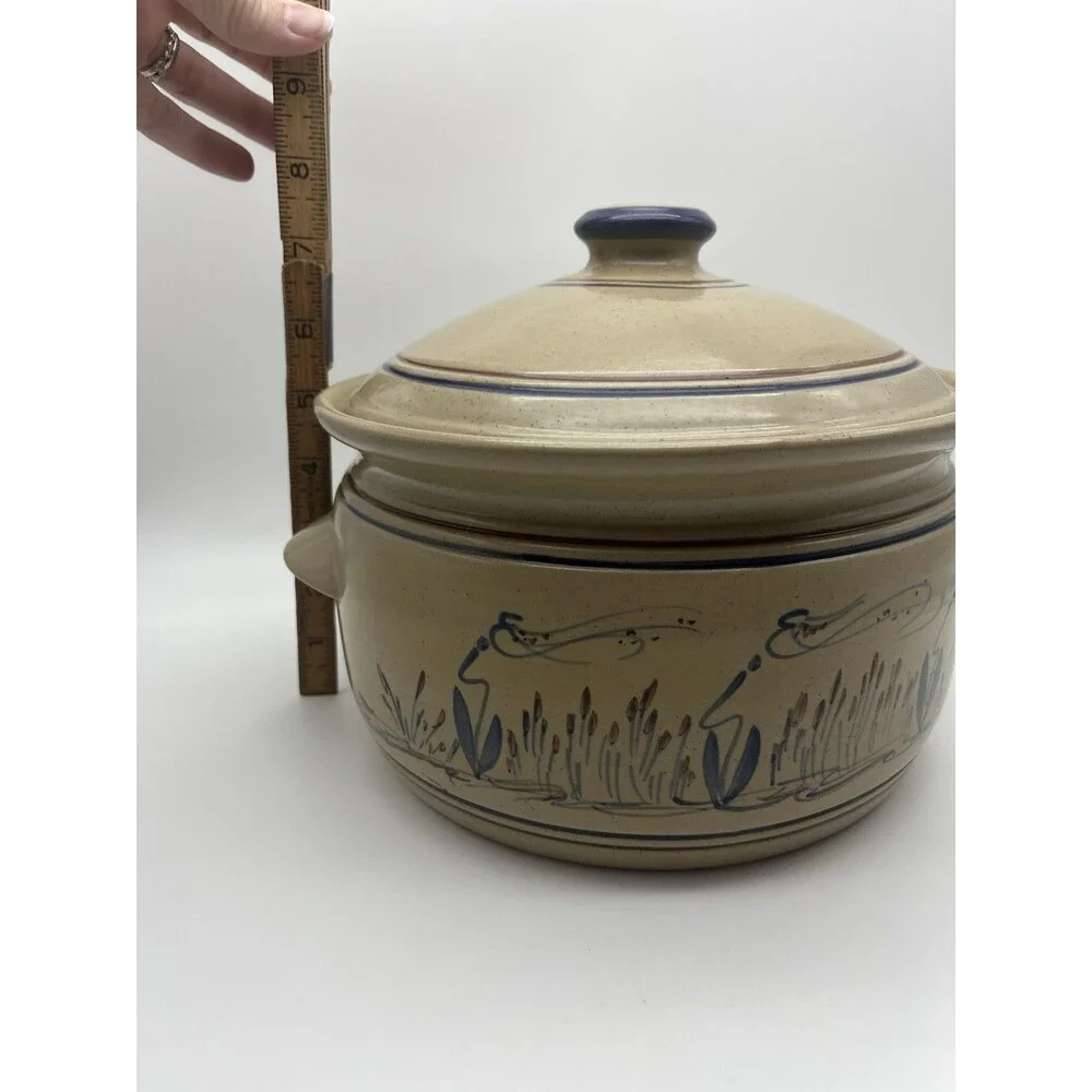 Vintage LL Bean Cedar Swamp Stoneware Crock, w/ Lid